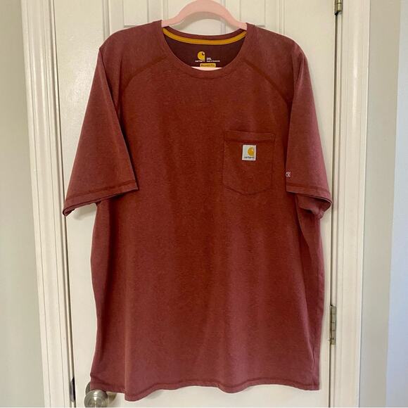 CARHARTT • Red Orange Force Relaxed Fit Short Sleeve Shirt Top - Picture 1 of 5